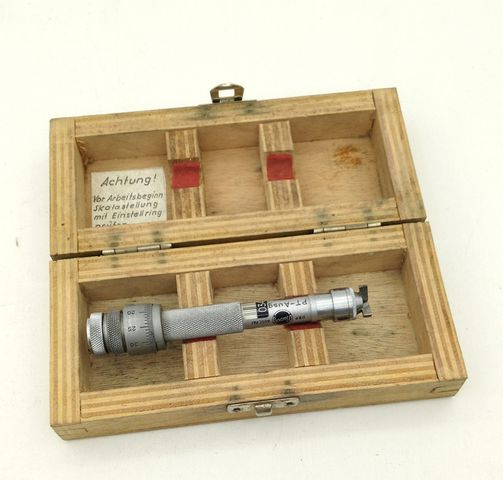 Busch Mikrometer Innenmikrometer 03441 Messgerät in Holzetui 0-40mm