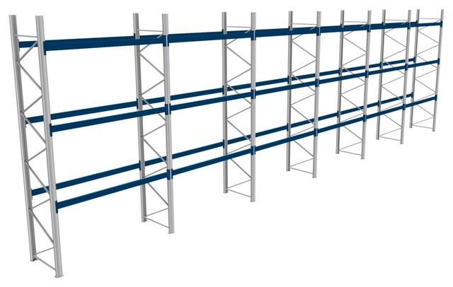 17,10 m Bito Palettenregal 4,5 m Hoch 3 Ebenen Schwerlastregal Regal 72 Paletten