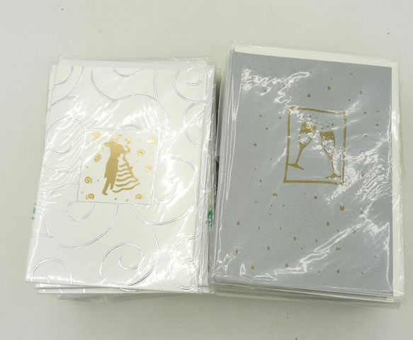 Hochzeitskarten Gold geprägt mit Umschlag 100 Stück