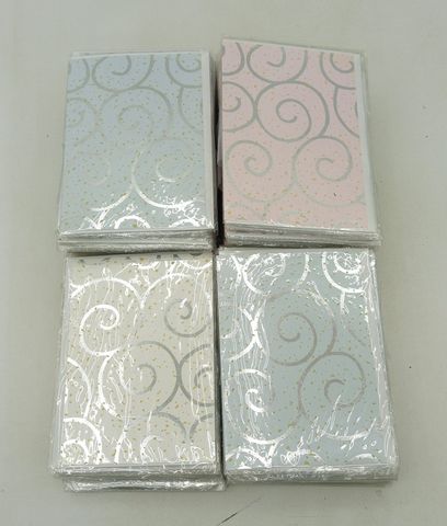 ca 200x Grußkarten mit Spiral-Dekor gemischte Pastellfarben neutraler Anlass