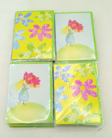 Bunte Grußkarten Blumenmädchen 100 Stück