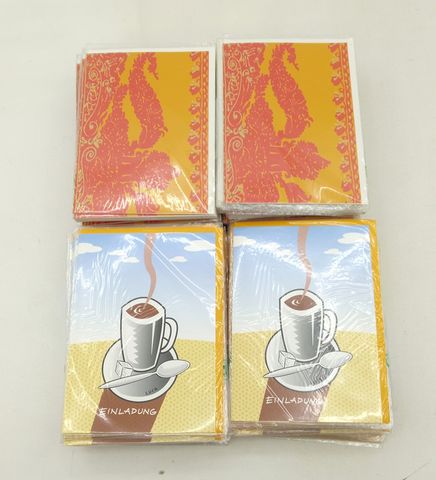 ca. 150 Stück Einladungskarten Kaffee Ornament Karten Motivkarten mit Umschlag