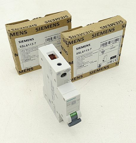2x Siemens 5SL6113-7 Schutzschalter MCB C131P Leitungsschutzschalter