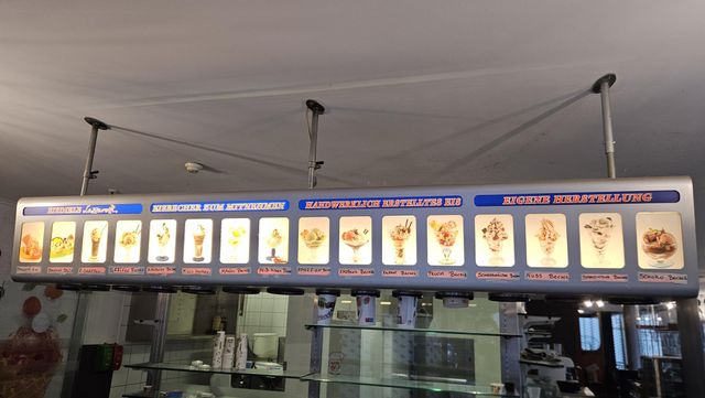 Eis Menüboard Leuchtkasten Speisekarte Eissorten Preistafel Becherspender 2,5 m