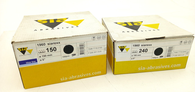 SIA 1960 siarexx Schleifscheiben Schleifpapier Körnung 150/240 150 mm 2er Set