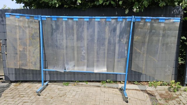 Kemper Lamellen Schutzwand 3 teilig Mobile Schweißschutzwand Trennwand 3800 mm