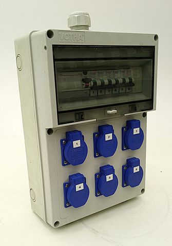 Wandverteiler Würzburg 6×230V Votha 061.006.0000-V mit AEG Sicherungen IP54