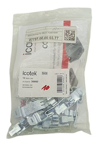10x Icotek 36860 Hutschienenmontage Snap-In SKL Schirmklemme