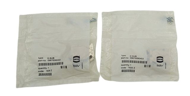 2x Harting 09670090453 D-SUB 9P Metall Gehäuse Stecker