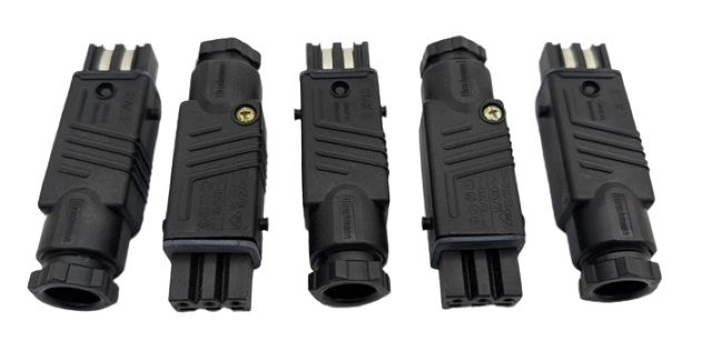 5x Hirschmann 932 140-100 STAK 3 N Kabelsteckdose schwarz