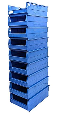 9x SystemBox Mülleimer Blau 500x310x145mm