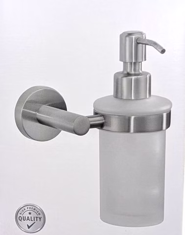 Tesa NOOBLESSE Seifenspender 40487 Edelstahl satiniert Wandmontage ohne Bohren