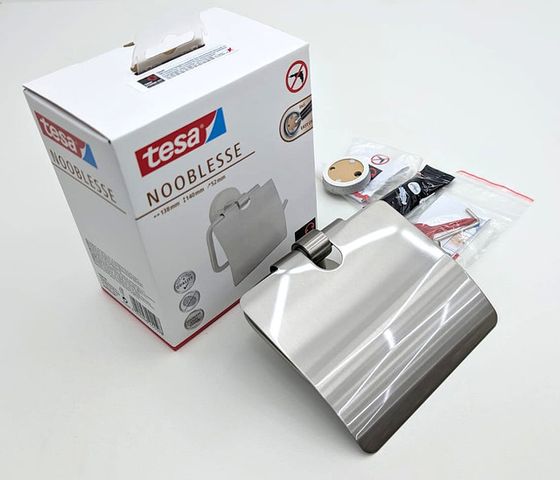 Tesa Nooblesse Toilettenpapierhalter 40479 Edelstahl Kleben Easy On Kit