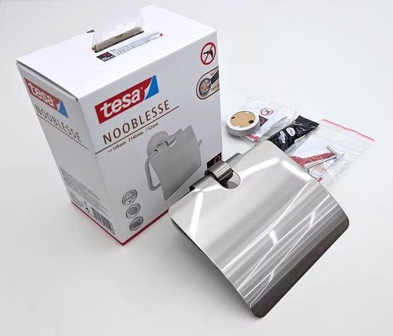 Tesa Nooblesse Toilettenpapierhalter 40479 Edelstahl Kleben Easy On Kit