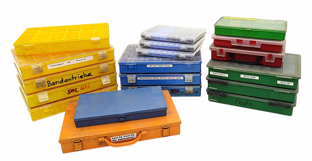 19x Aufbewahrungsboxen Sortierboxen Kunststoff Stapelbox Set
