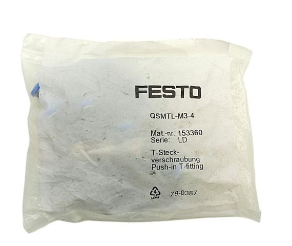 Festo 153360 QSMTL-M3-4 Steck-T-Stück mit Dichtring