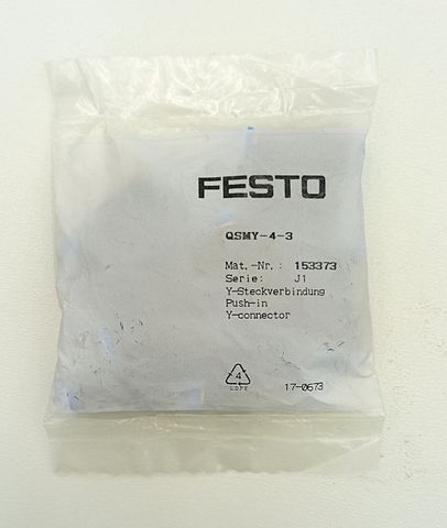 10x Festo 153373 QSMY-4-3 Pneumatischer Mini-Push-in-Y-Steckverbinder