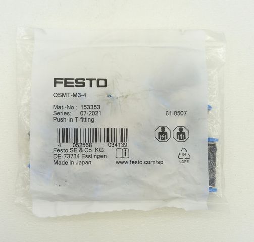 10x Festo 153353 (QSMT-M3-4) Mini Steckverschraubung 153353