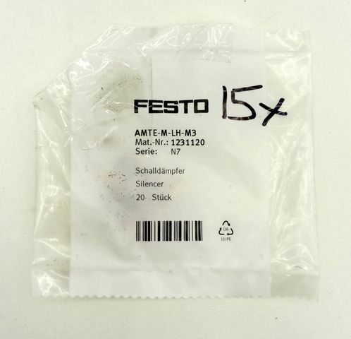 15x Festo 1231120 AMTE-M-LH-M3 Bronze M3 Schalldämpfer