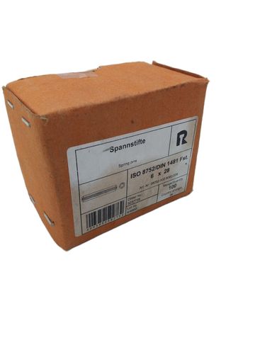 100x Reyher 087520009060028 ISO 8752 DIN 1481 Passstift 6x28
