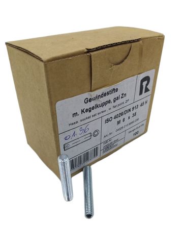 100x Reyher 040262109060035 Stiftkopfschraube flaches Ende M6x35