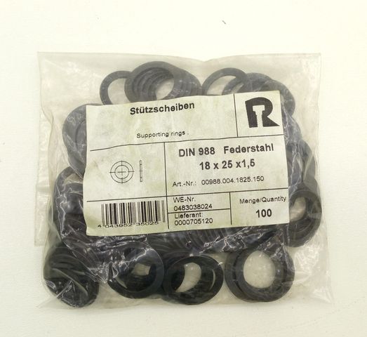100x Reyher 00988004182515 Federstahl Unterlegscheiben 18x25x1.5