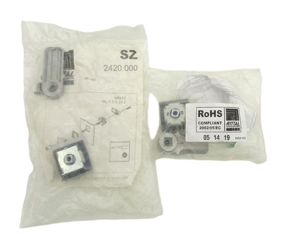 2x Rittal SZ 2420.000 Doppelbart-Einsatz-Hebelschloss