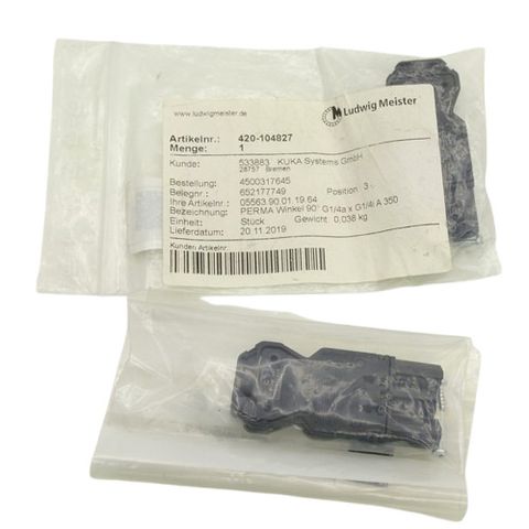 2x Ludwig Meister 420-104827 Messing G1/4AxG1/ Perma Winkel