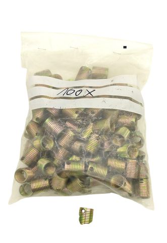 100x Gewindeeinsatz verzinkt Schneidschlitz 