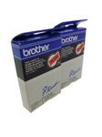 Brother TC401 Beschriftungskassette schwarz auf rot 2er Set