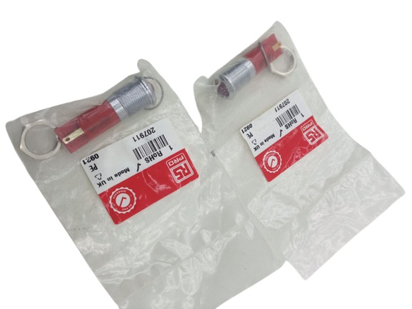 2x RS Pro 207911 Schalttafeleinbau-Anzeige Rote LED 14mm