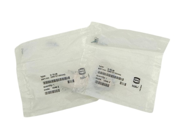 2x Harting 09670150443 D-Sub 15-fach Metall Haube