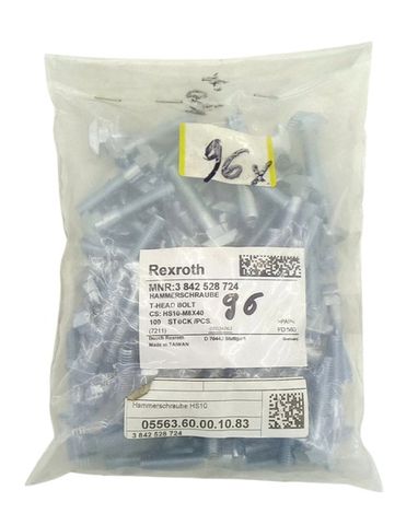 96x Rexroth 3 842 528 724 HS10-M8X40 Schraube mit Hammerkopf
