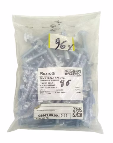 96x Rexroth 3 842 528 724 HS10-M8X40 Schraube mit Hammerkopf