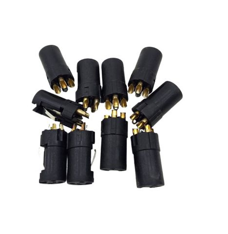 10x 3 Poliger Stecker Vergoldete Kontakte