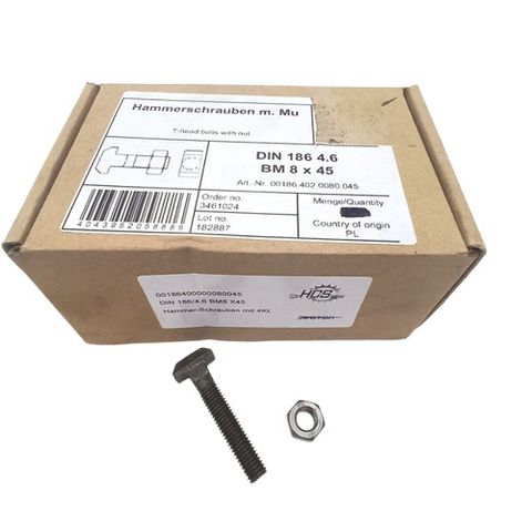 20x HCS BM 8x45 DIN 186 4.6 Z Kopfschrauben Schrauben 