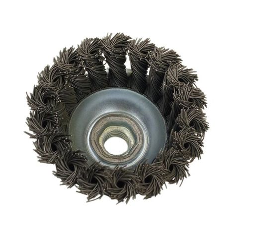 4x KWB 7192-36 Stahldraht-Topfbürste für Winkelschleifer