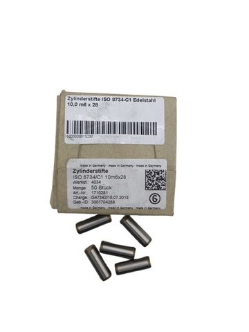 50x 1710281 M6x28 zylindrische Stifte aus Edelstahl