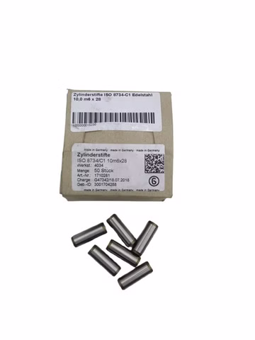 50x 1710281 zylindrische Stifte ISO 8734/C1 10,0m 6x28