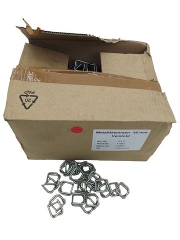 1000x 17411 Metallklemmen für PE-Band 16mm