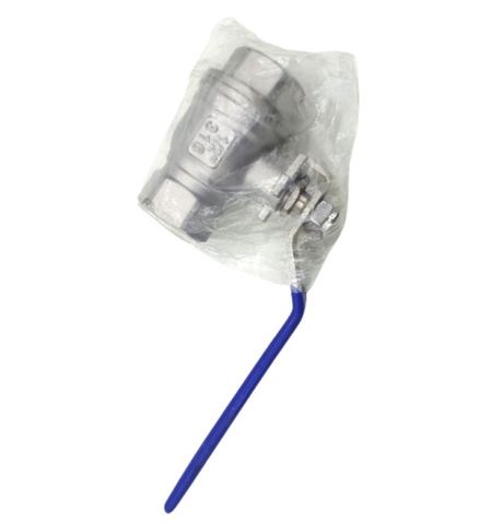 Edelstahlventil mit blauem Griff 1/2'' NPT