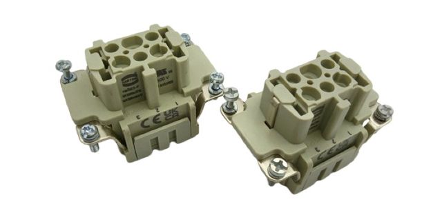 2x Harting 09330062716 Han 6 ES-Buchse Monoblock Einsatz