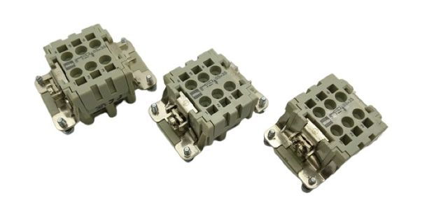 3x Harting 9330062716 Han 6 ES Buchse Einsatz 6 Kontakte