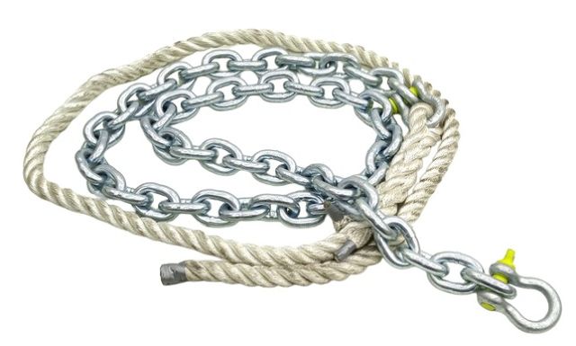 D-Schäkelbolzen SecureLine Edelstahl mit Seil