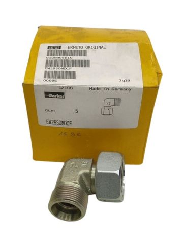 5x Parker EW25SOMDCF Überwurfmutter Winkel Außenkonus auf DKO Rohr