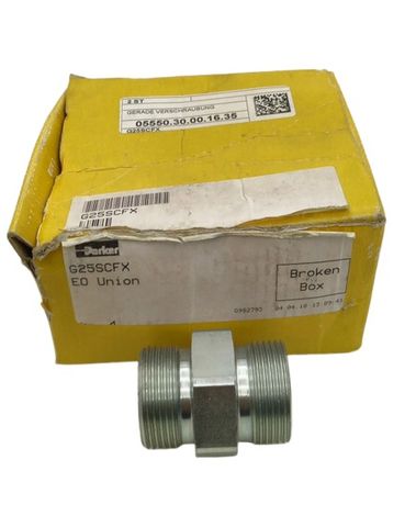 2x Parker G25SCFX Ermeto Druck-Hydraulik-Rohrverschraubung