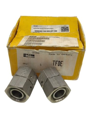 5x Parker GZ22L71 Stahl-Hydraulikrohrverschraubung