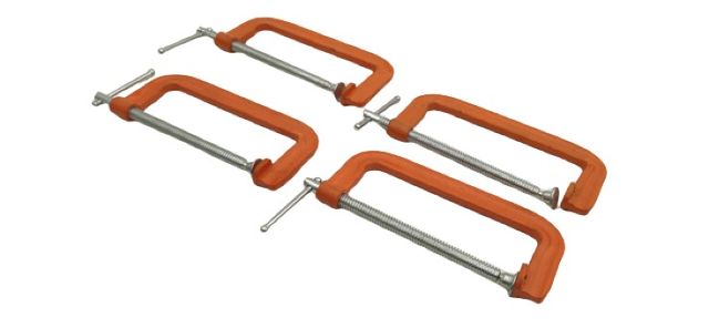 4x Heavy Duty C Klemmwerkzeug mit T-Drehgriff 150mm