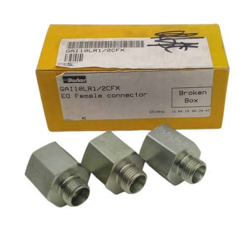 3x Parker GAI10LR1/2CFX Ermeto Stahl-Buchse