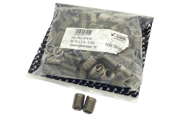 100x V-Coil 07415 M10x1.5-2.0D Gewindeein Satz DIN 8140